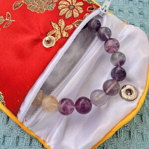 Natural Multi-Color Fluorite Beaded Bracelet